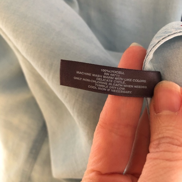 Light wash chambray fit-n-flare midi dress - Picture 6 of 6